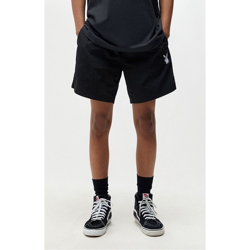Playboy By PacSun Backstage Black Nylon Shorts Mens Size Small